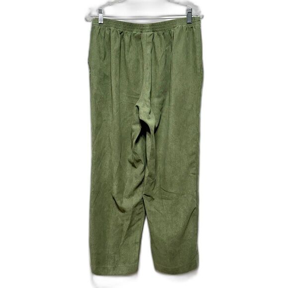Alfred Dunner Pants 90s Academia Green Office Trousers Slacks Pull On Womens 12P - Picture 7 of 7